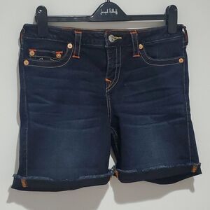 TRUE Religion dark wash 31x7 Jayde mid rise classic jean shorts